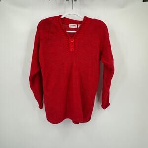 Yarn Works Womens‎ Vintage Sweater Size S Red Textured Knit Retro Preppy